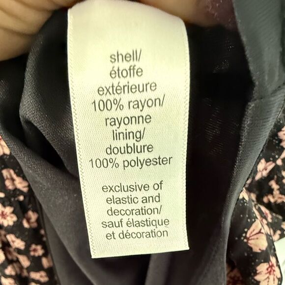 Maurice's Black and Pink Floral Rayon Dress NWT Size M - Picture 11 of 13
